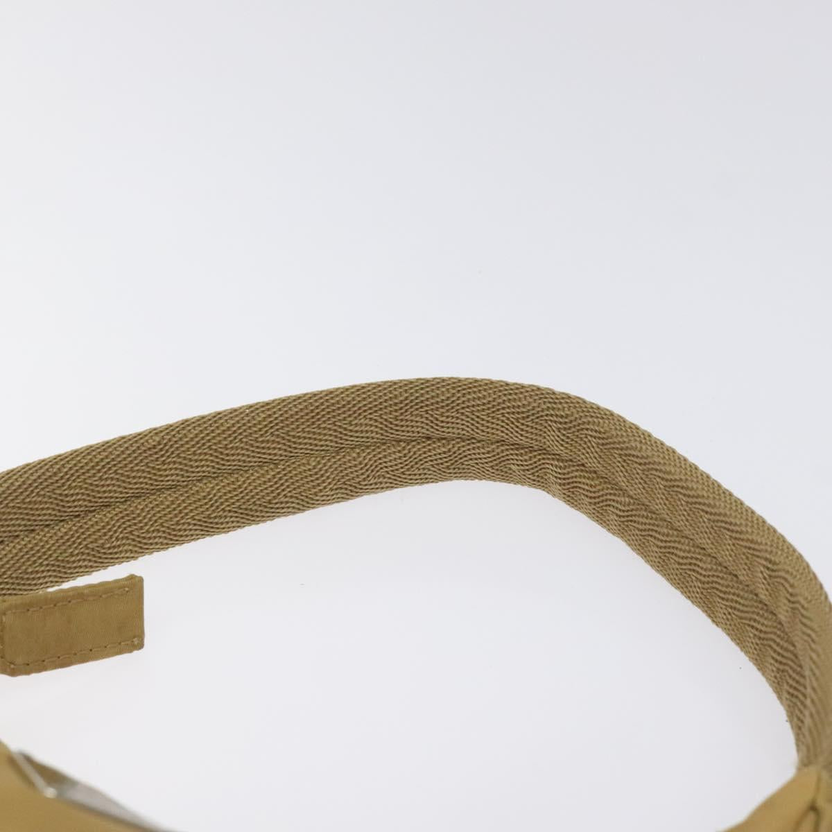 PRADA Accessory Pouch Nylon Beige Silver Auth BA3683