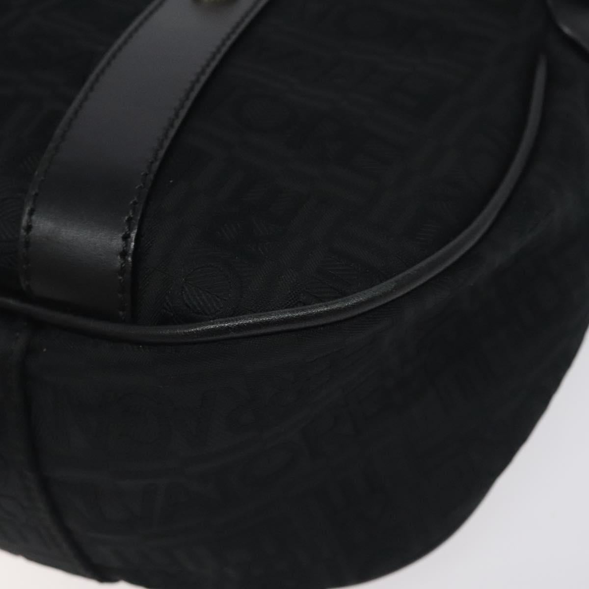 Salvatore Ferragamo Shoulder Bag Canvas Black Silver Auth BA3712