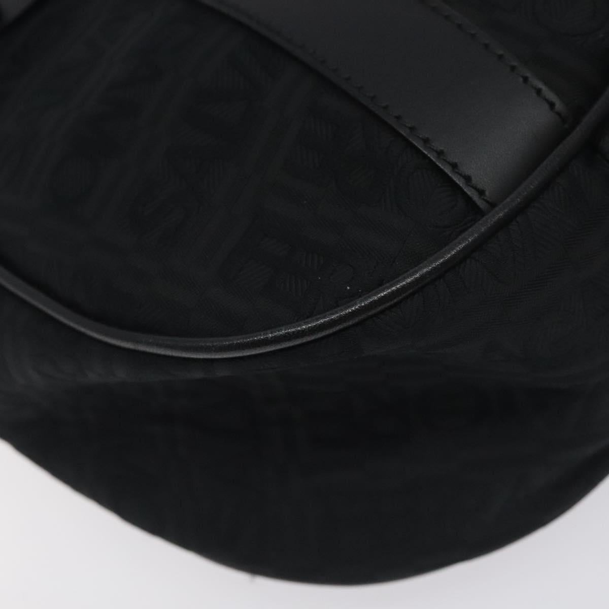 Salvatore Ferragamo Shoulder Bag Canvas Black Silver Auth BA3712