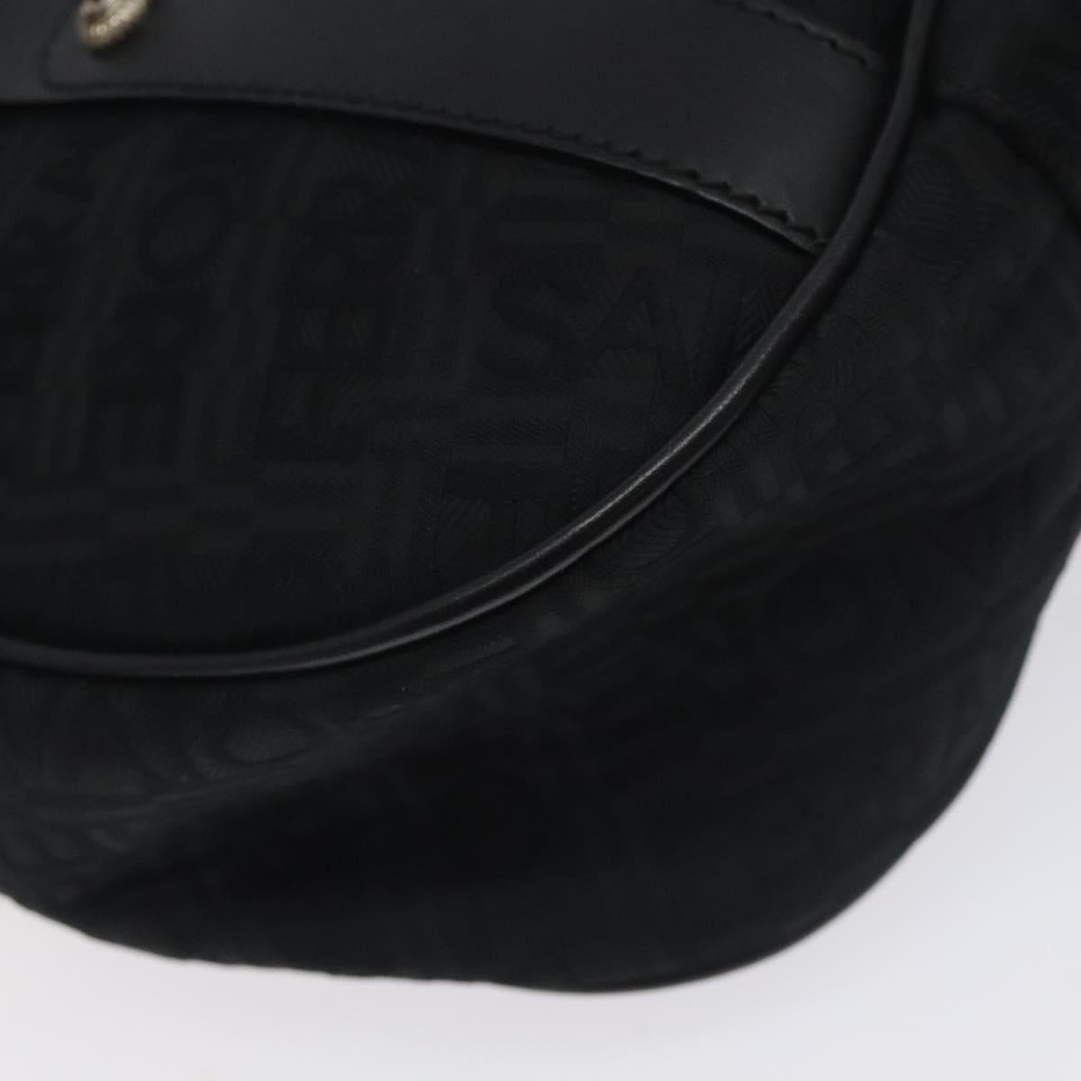 Salvatore Ferragamo Shoulder Bag Canvas Black Silver Auth BA3712