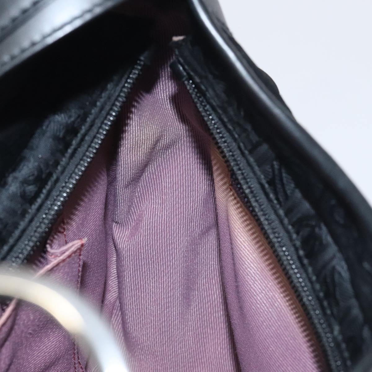 Salvatore Ferragamo Shoulder Bag Canvas Black Silver Auth BA3712