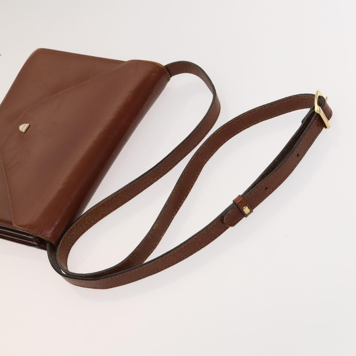 BALLY Shoulder Bag Leather 2Set Black Brown Auth BA3726