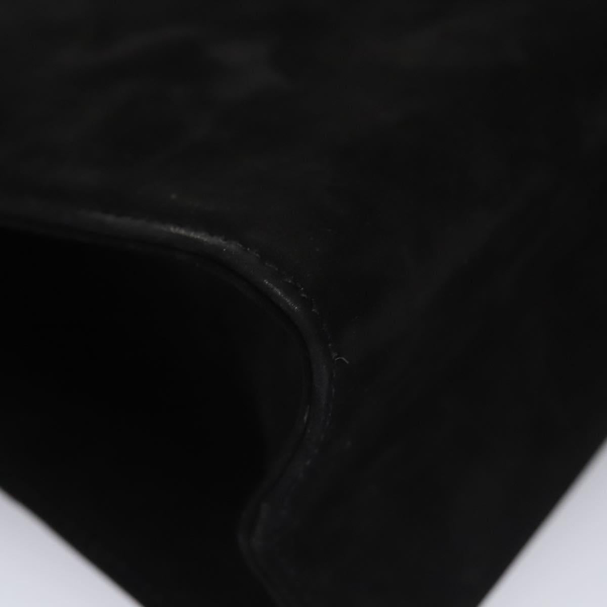 Salvatore Ferragamo Vala Hand Bag Suede 2way Black Gold Auth BA373