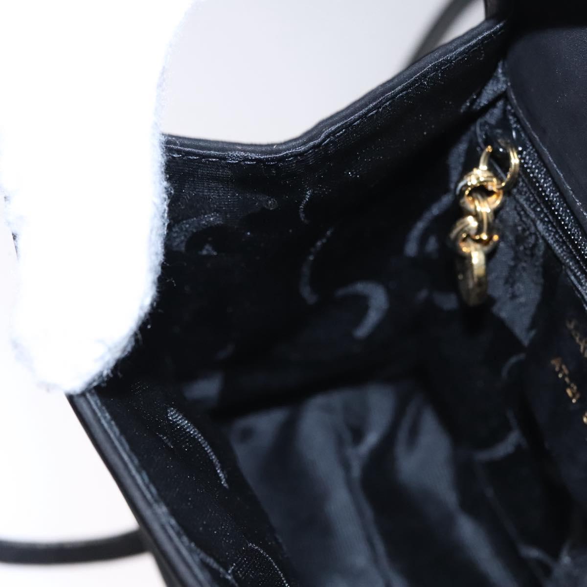 Salvatore Ferragamo Vala Hand Bag Suede 2way Black Gold Auth BA373