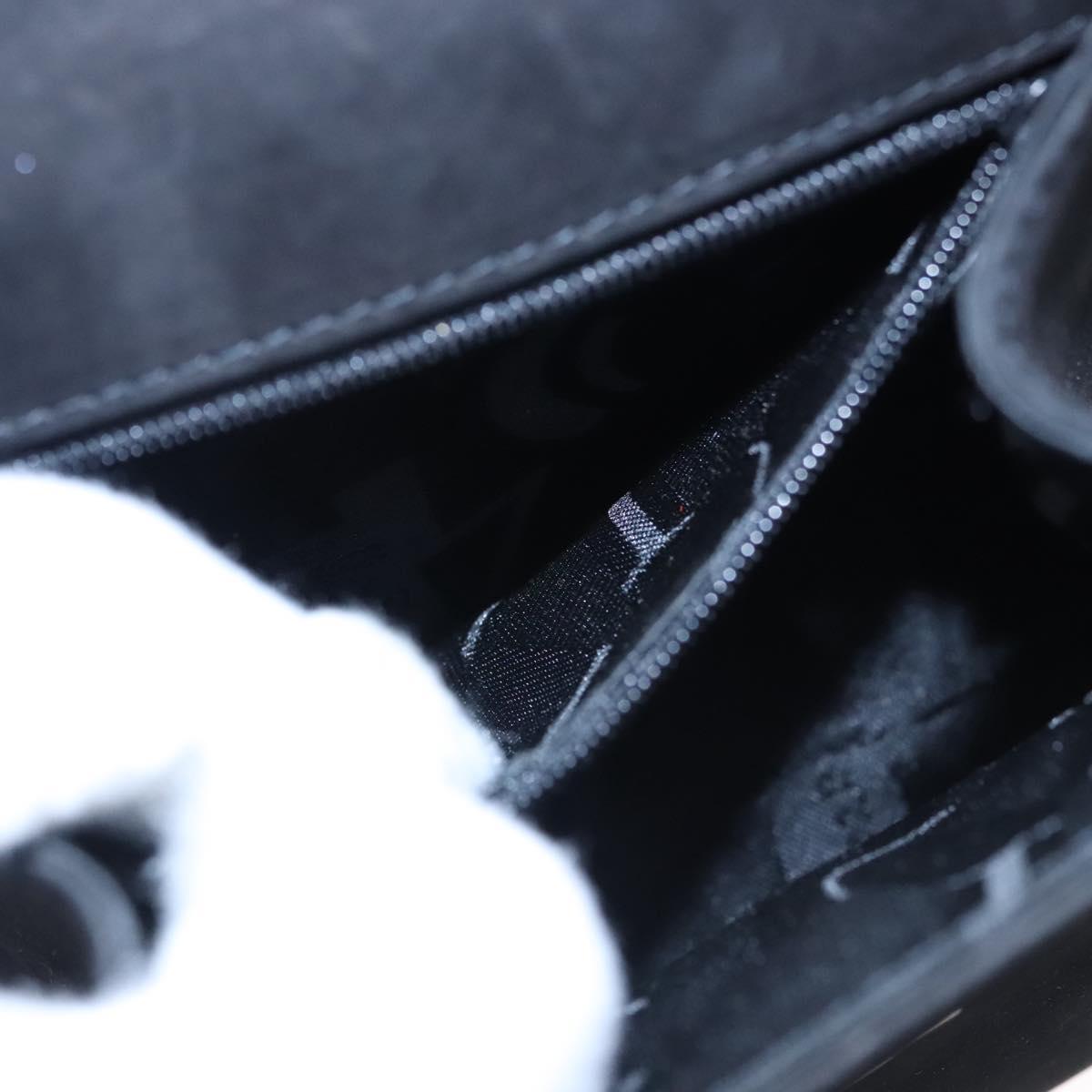 Salvatore Ferragamo Vala Hand Bag Suede 2way Black Gold Auth BA373