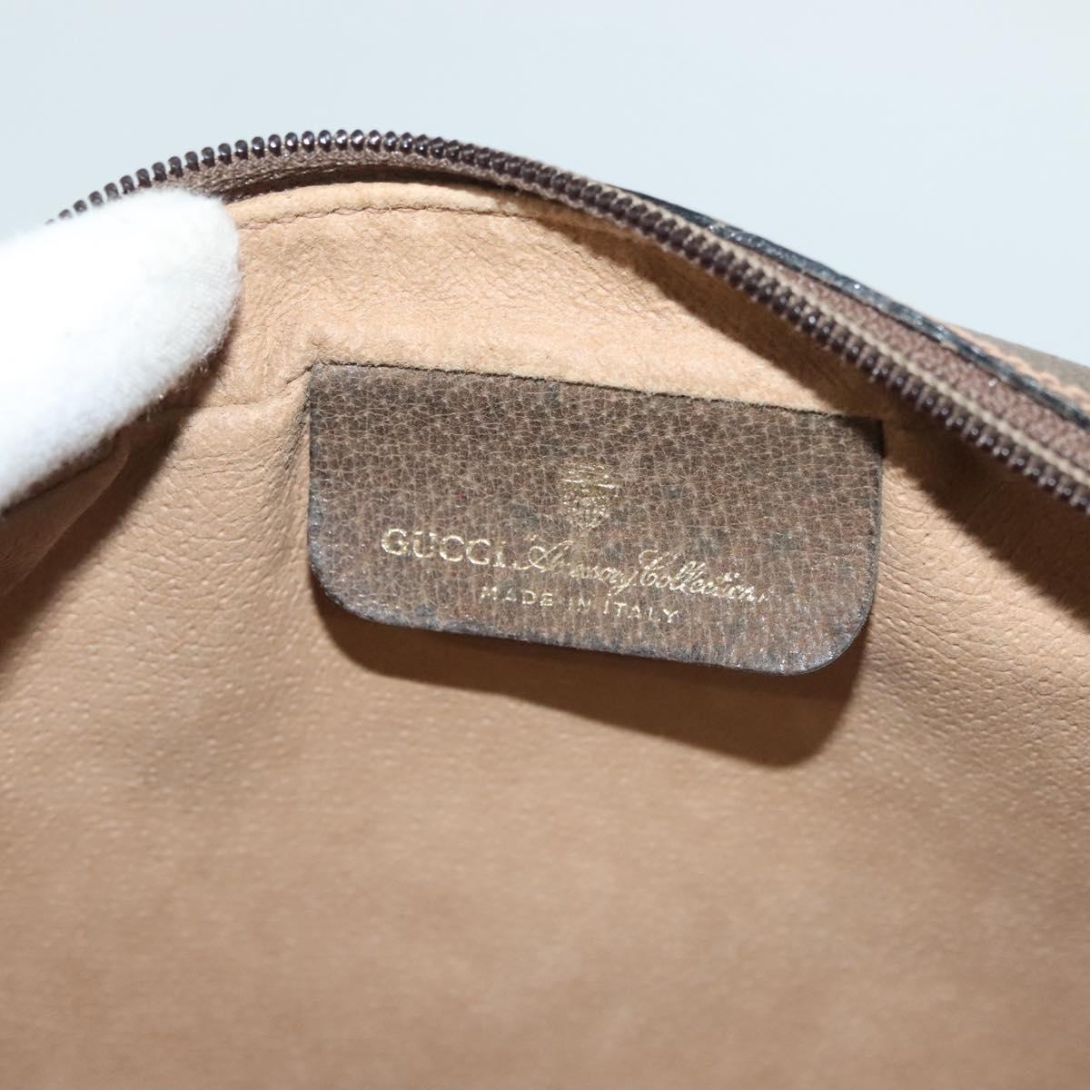 GUCCI GG Supreme Web Sherry Line Clutch Bag PVC Beige Gold 89 01 012 Auth BA3730