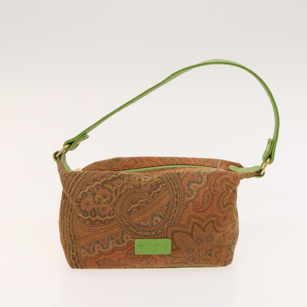 ETRO Paisley Shoulder Bag PVC Canvas 2 Set Green Brown Auth BA3734