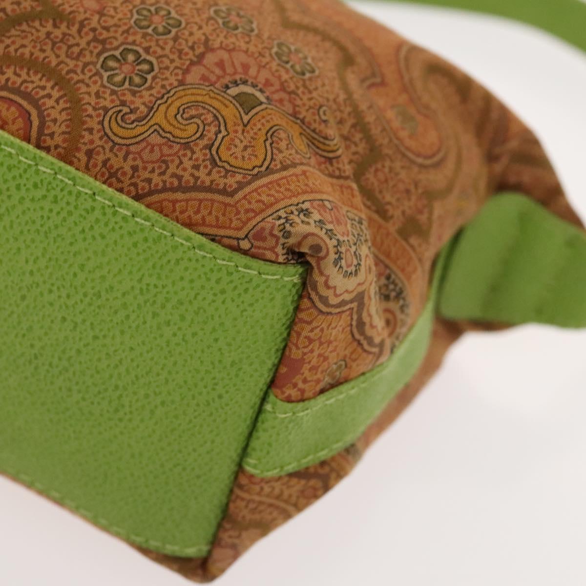 ETRO Paisley Shoulder Bag PVC Canvas 2 Set Green Brown Auth BA3734