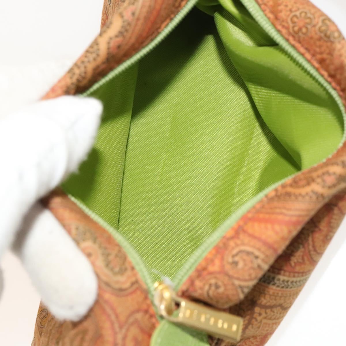 ETRO Paisley Shoulder Bag PVC Canvas 2 Set Green Brown Auth BA3734