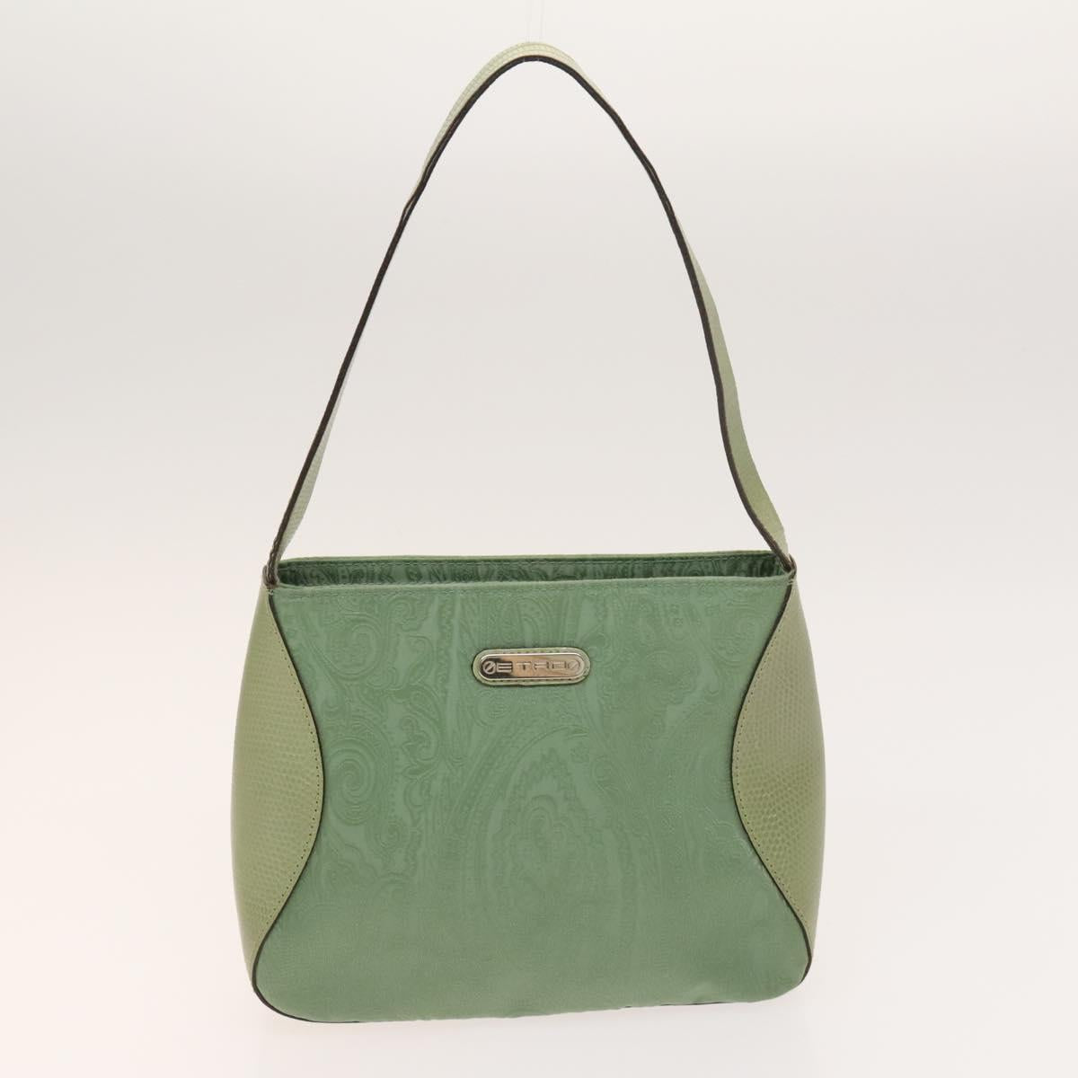 ETRO Paisley Shoulder Bag PVC Canvas 2 Set Green Brown Auth BA3734