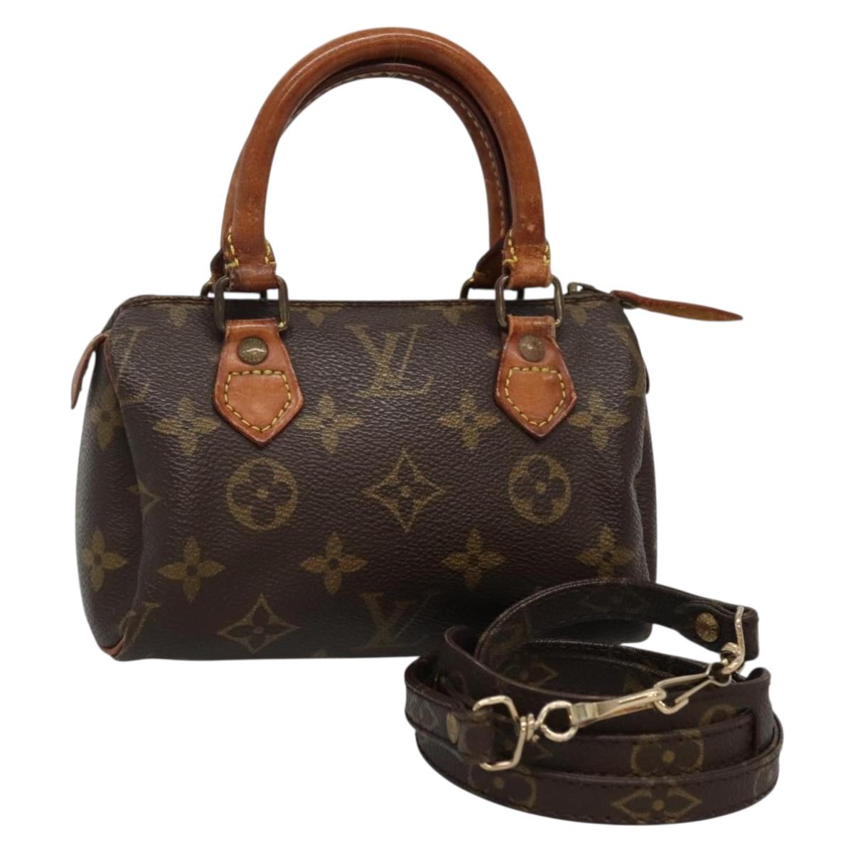 LOUIS VUITTON Monogram Mini Speedy Hand Bag M41534 LV Auth BA3755