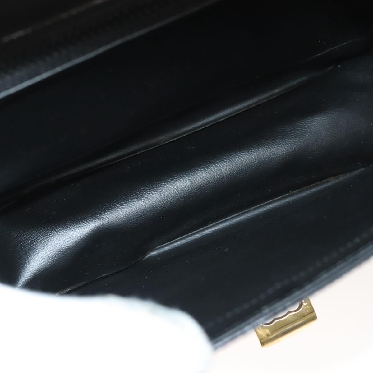 CELINE Shoulder Bag Leather Black Gold Auth BA3770