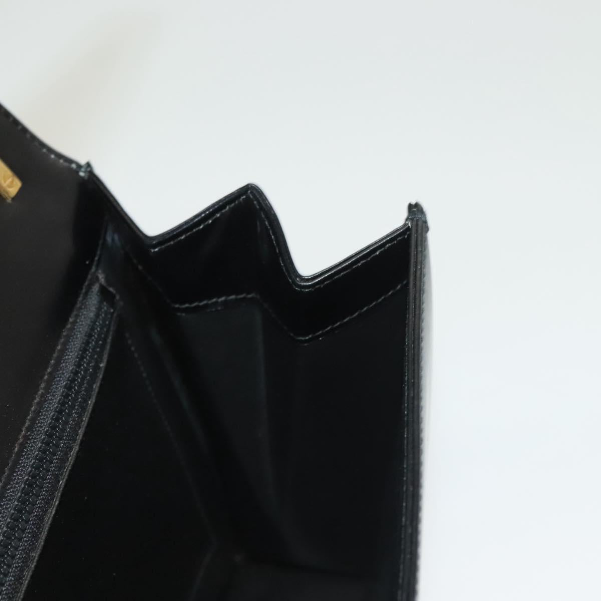 CELINE Shoulder Bag Leather Black Gold Auth BA3770