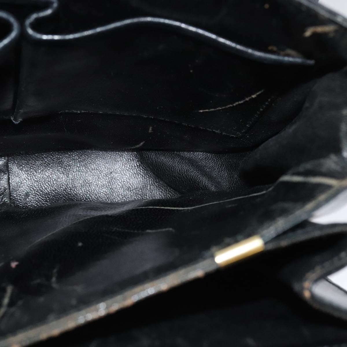 CELINE Sulky Shoulder Bag Leather Black Gold Auth BA3771