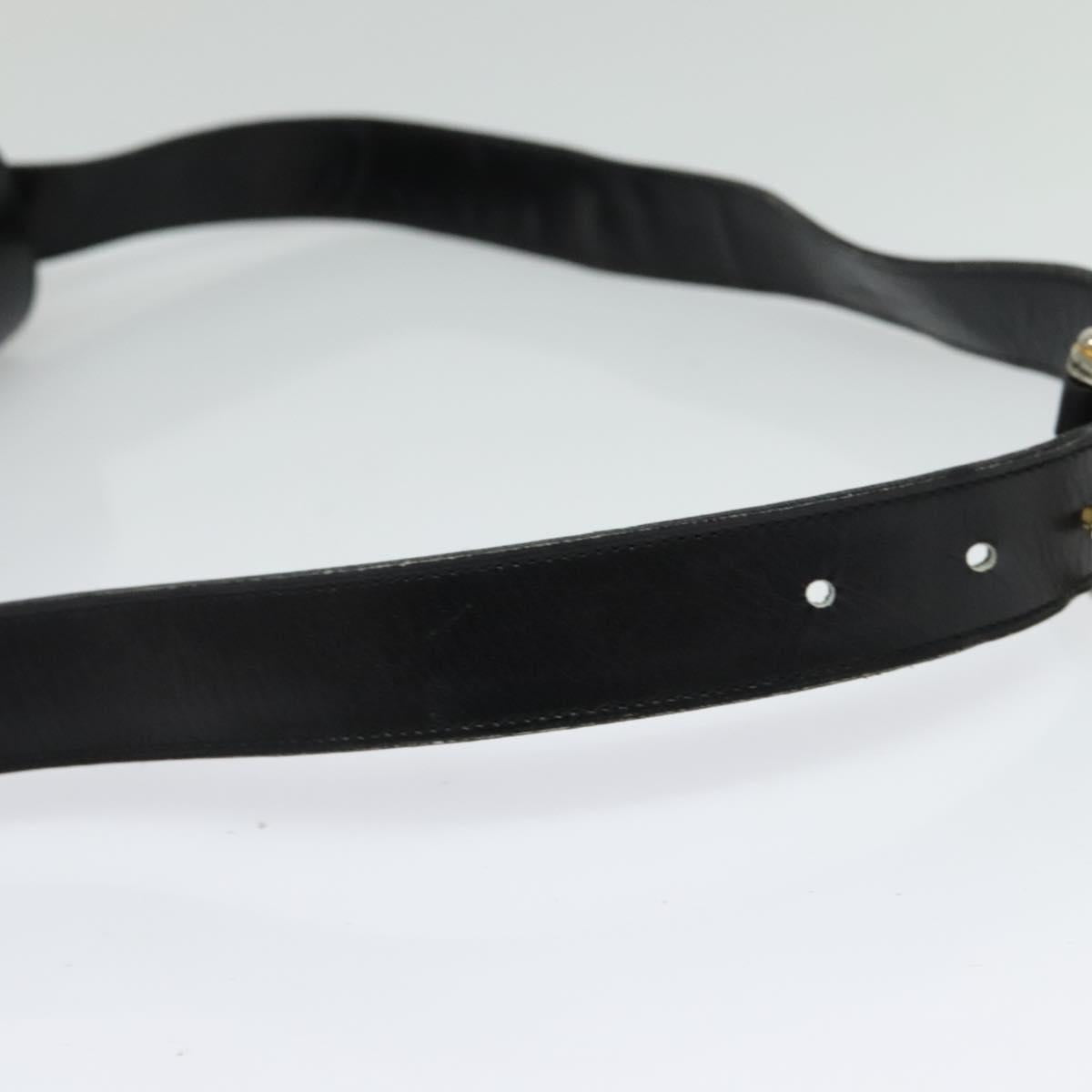 CELINE Sulky Shoulder Bag Leather Black Gold Auth BA3771