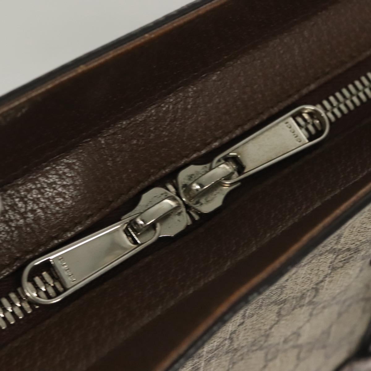 GUCCI GG Supreme Hand Bag PVC Beige Silver 643814 Auth BA3775