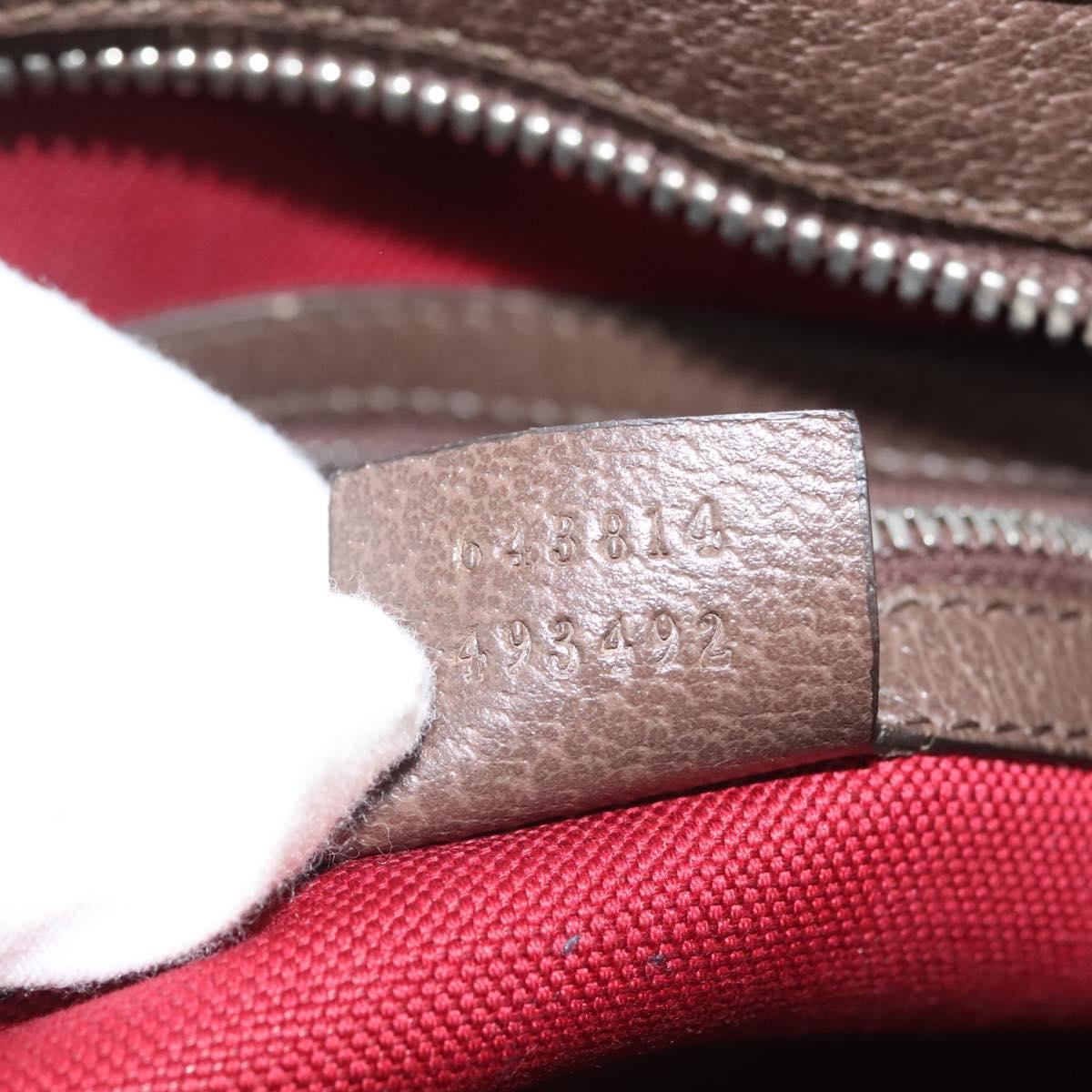GUCCI GG Supreme Hand Bag PVC Beige Silver 643814 Auth BA3775