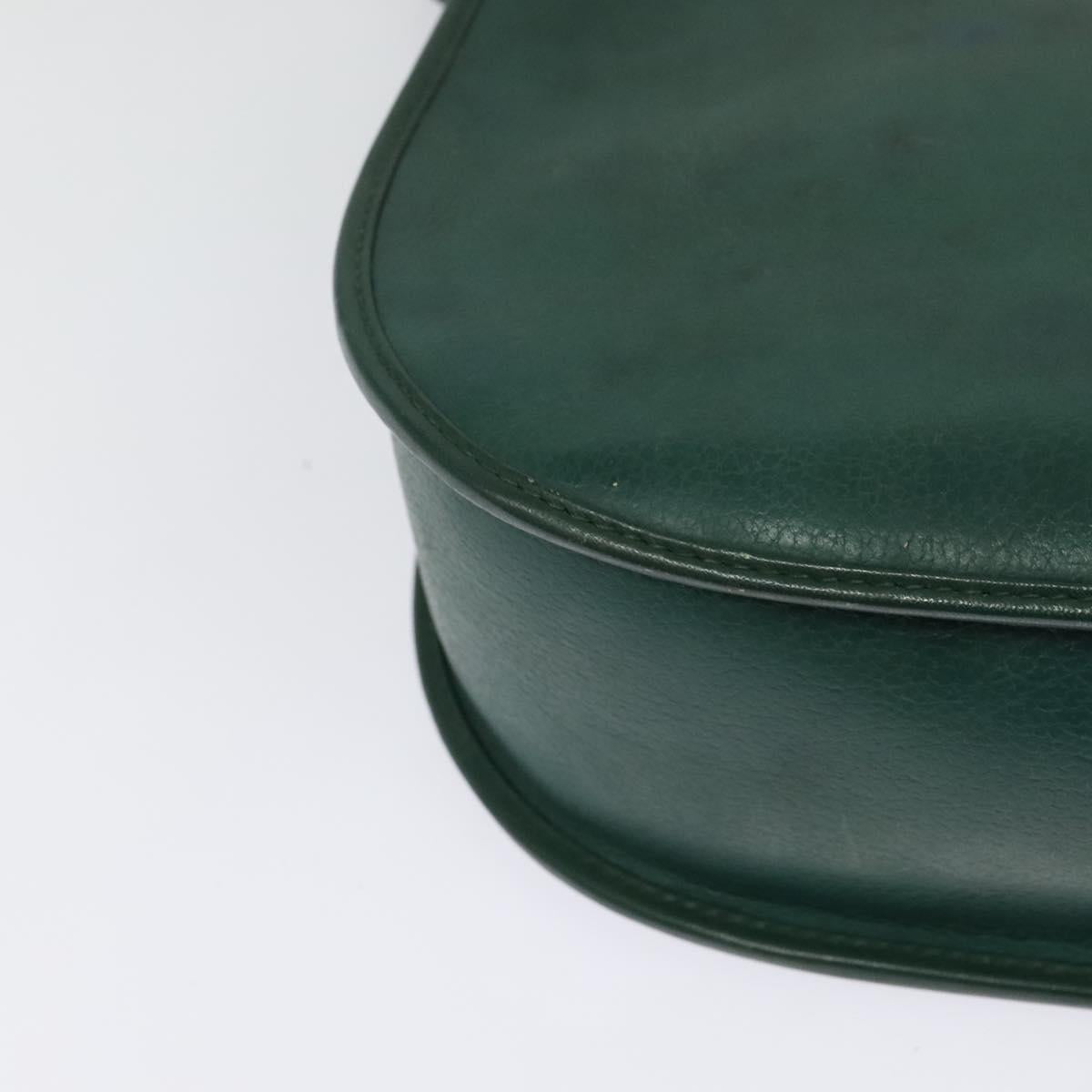 GUCCI Shoulder Bag Leather Green Gold 001 084 1036 Auth BA3781
