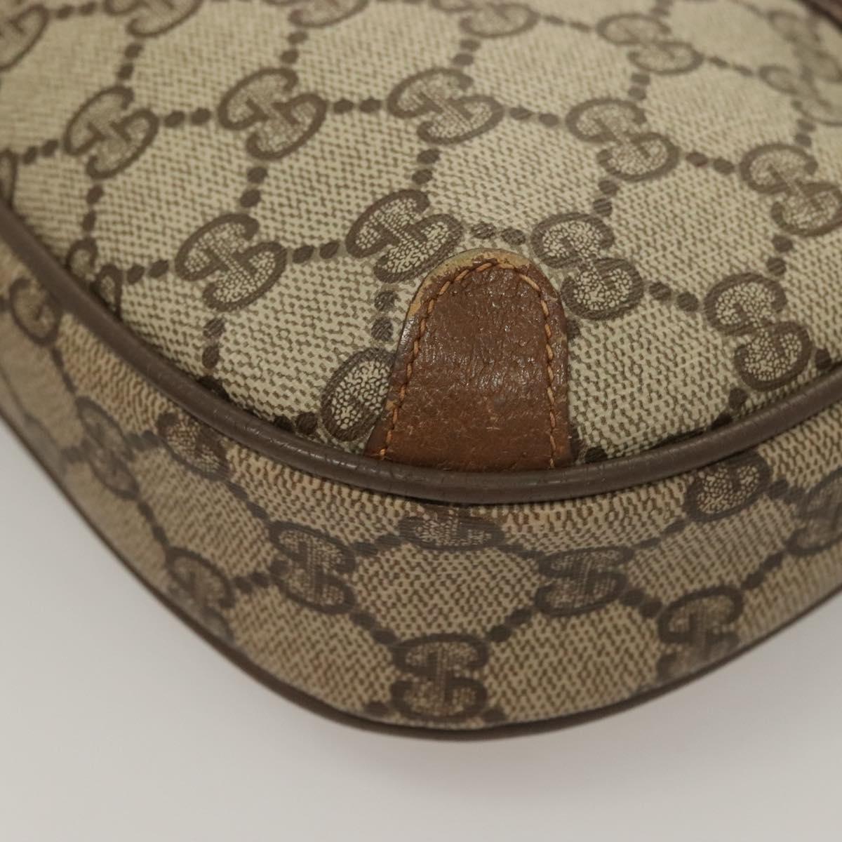 GUCCI GG Supreme Web Sherry Line Bag PVC Beige Gold 89 02 066 Auth BA3786