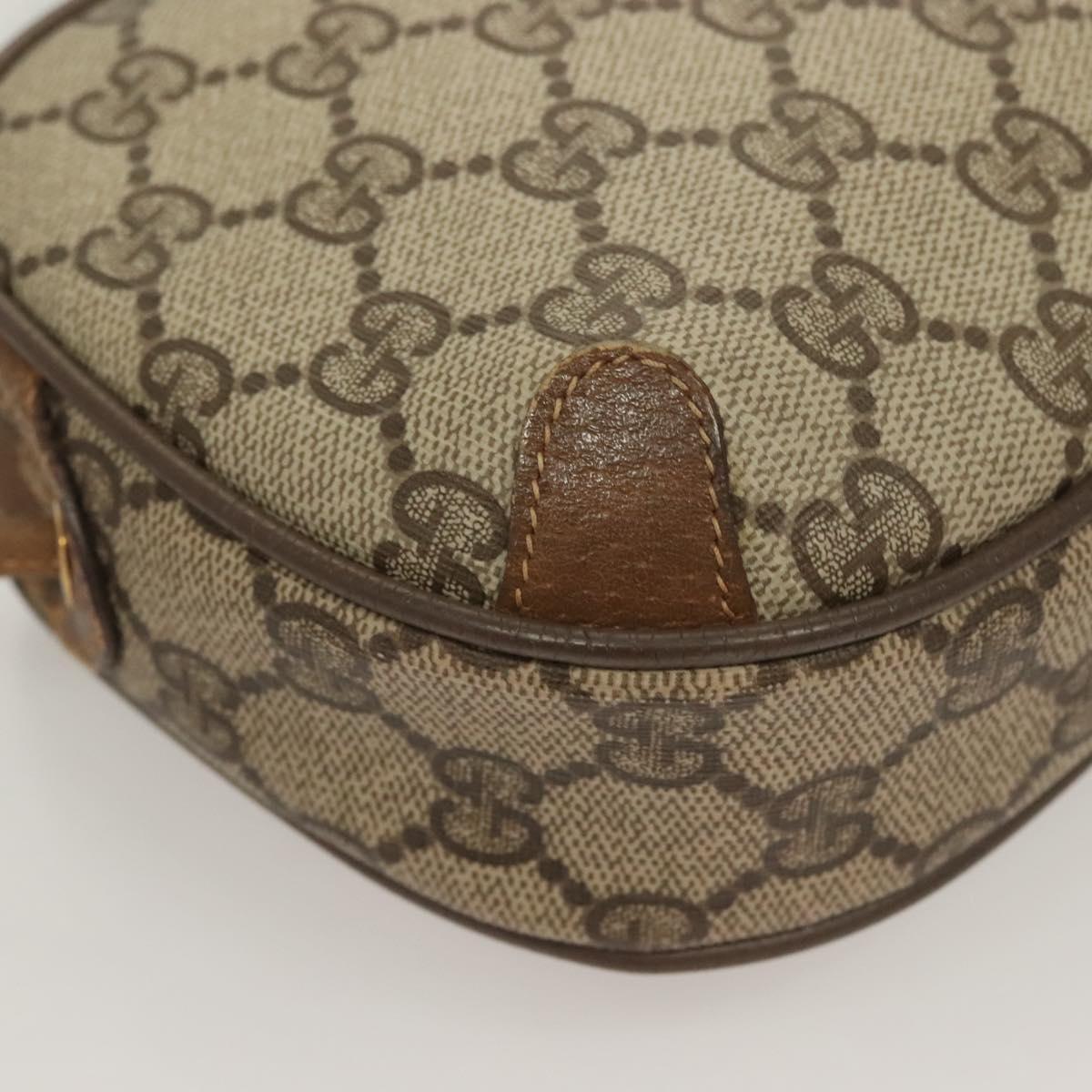 GUCCI GG Supreme Web Sherry Line Bag PVC Beige Gold 89 02 066 Auth BA3786