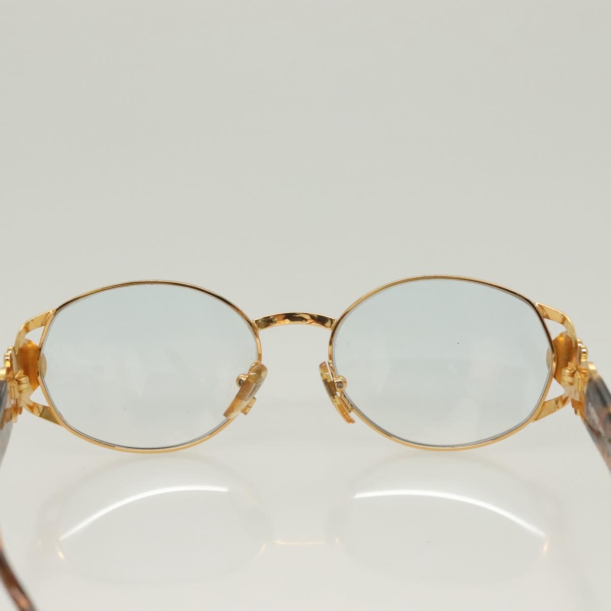 FENDI Glasses Plastic Brown Gold Auth BA3791