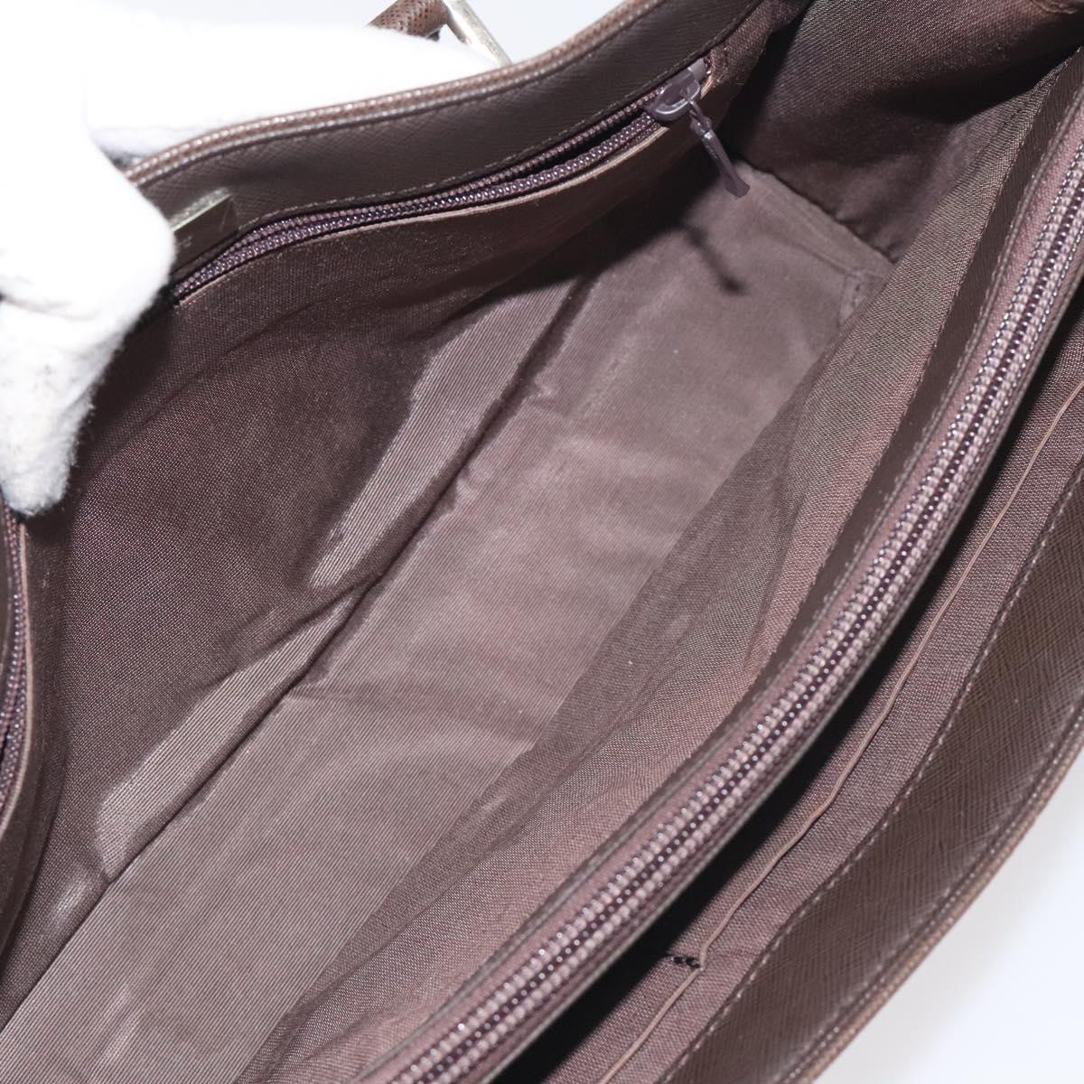 BURBERRY Nova Check Hand Bag Canvas Beige Silver Auth BA3809