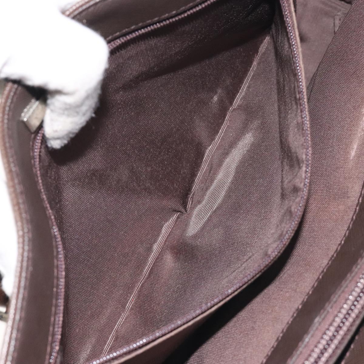 BURBERRY Nova Check Hand Bag Canvas Beige Silver Auth BA3809