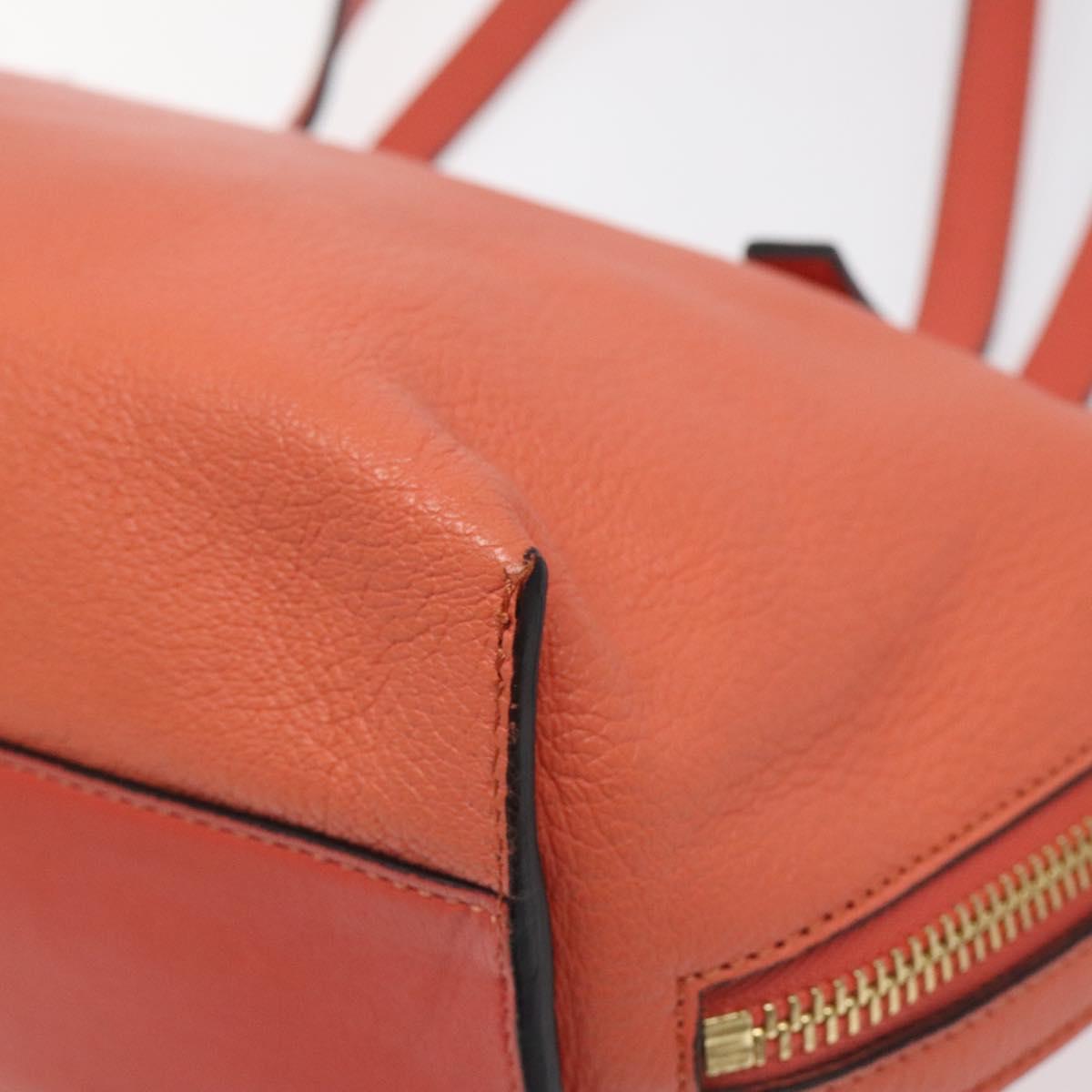 Chloe Dylan Tote Bag Leather Orange Gold Auth BA3818