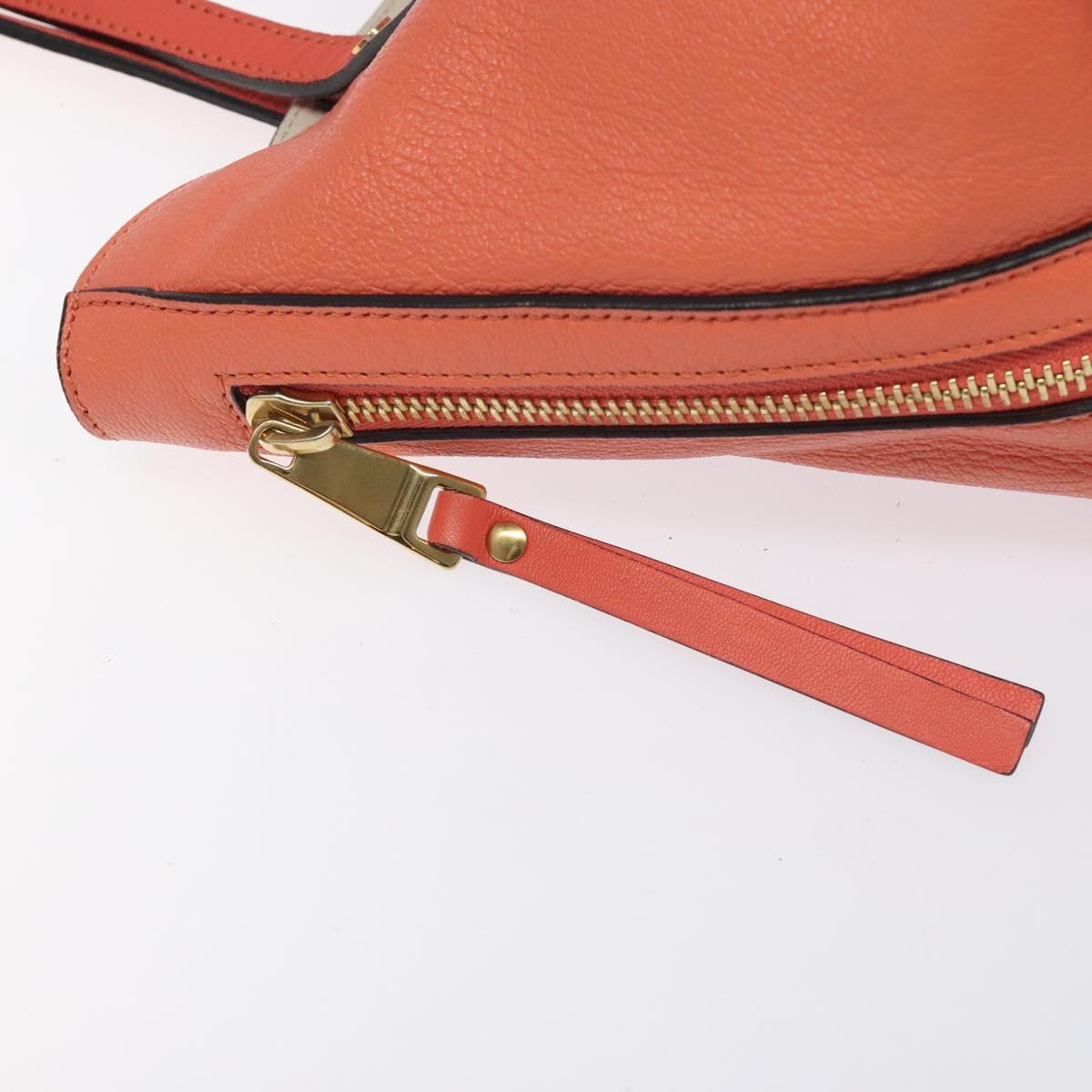 Chloe Dylan Tote Bag Leather Orange Gold Auth BA3818