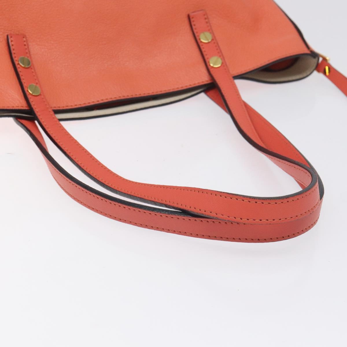 Chloe Dylan Tote Bag Leather Orange Gold Auth BA3818