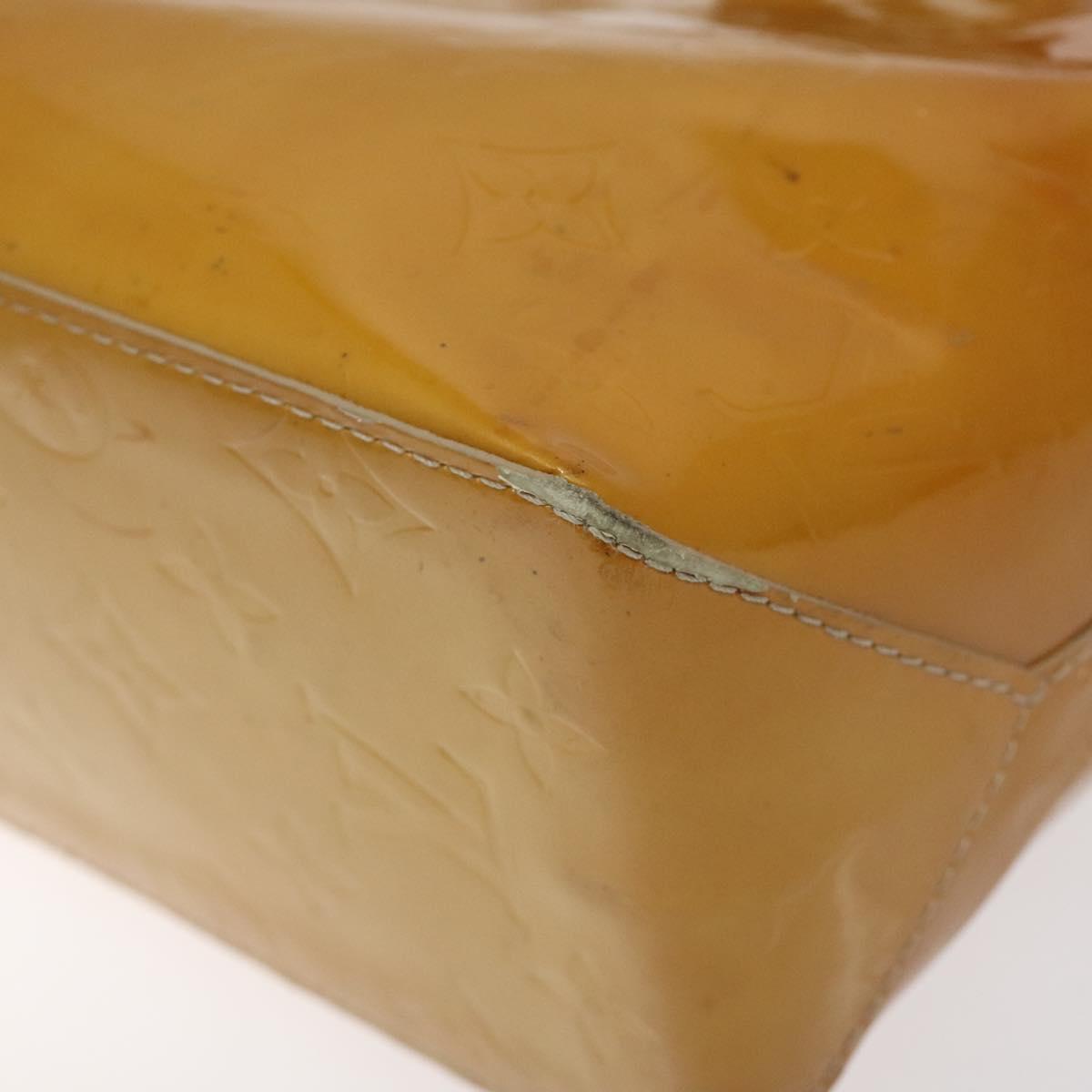 LOUIS VUITTON Monogram Vernis Reade PM Hand Bag Beige M91334 LV Auth BA3837