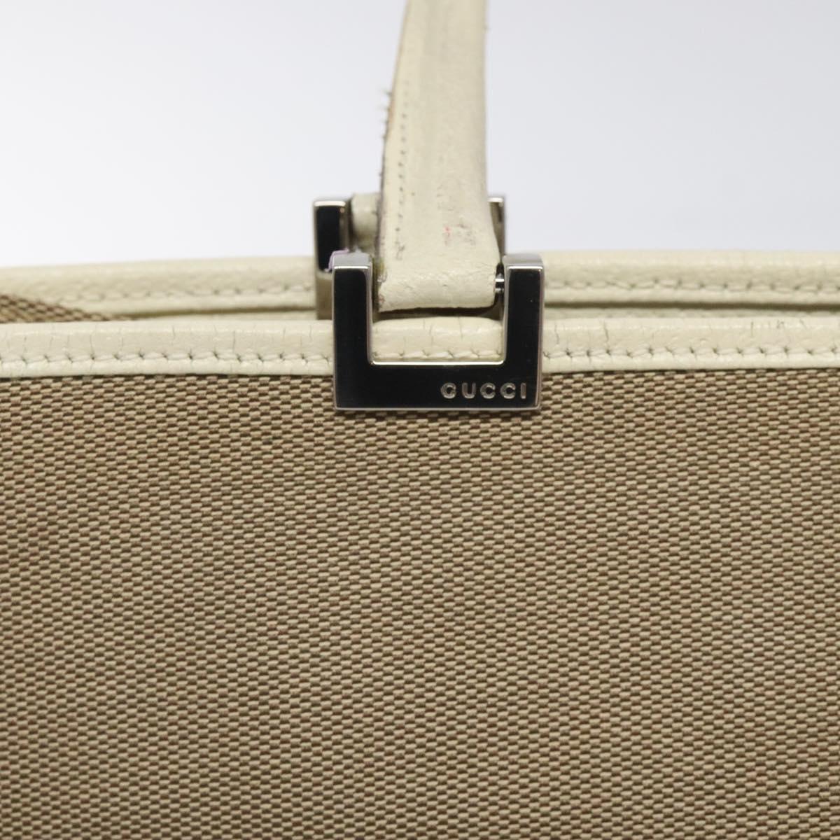 GUCCI Jackie Hand Bag Canvas Beige Silver 002 1073 Auth BA3848