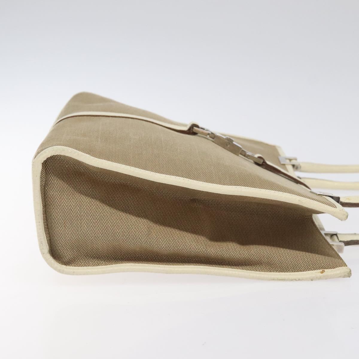 GUCCI Jackie Hand Bag Canvas Beige Silver 002 1073 Auth BA3848