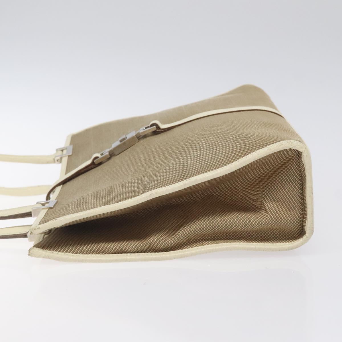 GUCCI Jackie Hand Bag Canvas Beige Silver 002 1073 Auth BA3848
