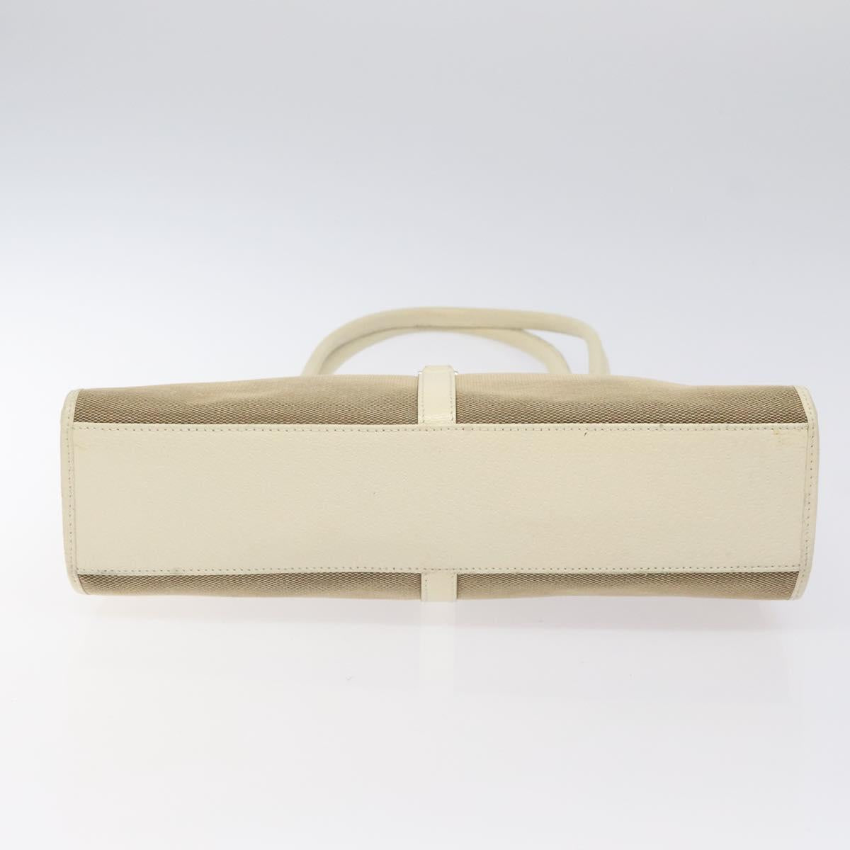 GUCCI Jackie Hand Bag Canvas Beige Silver 002 1073 Auth BA3848