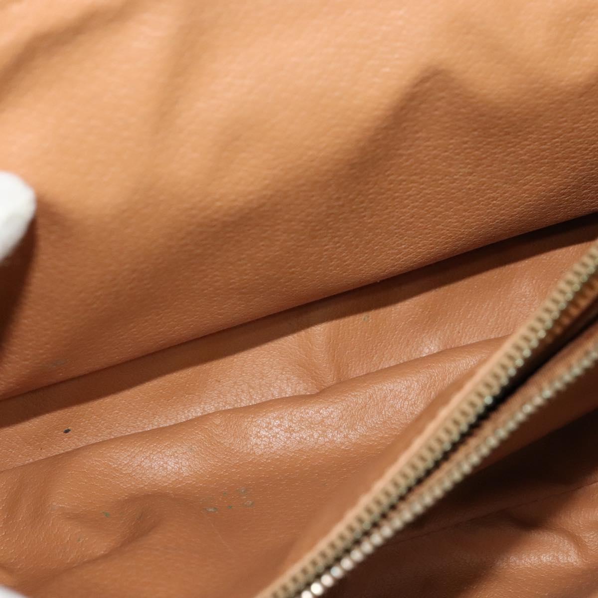 CELINE Macadam Canvas Shoulder Bag PVC Leather Brown Gold Auth BA3852