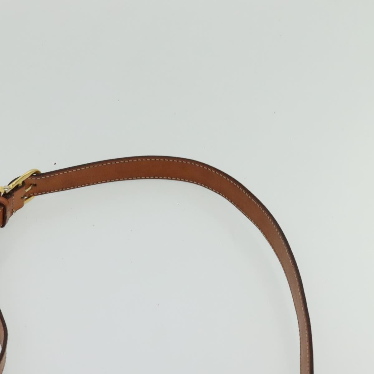 CELINE Macadam Canvas Shoulder Bag PVC Leather Brown Gold Auth BA3852