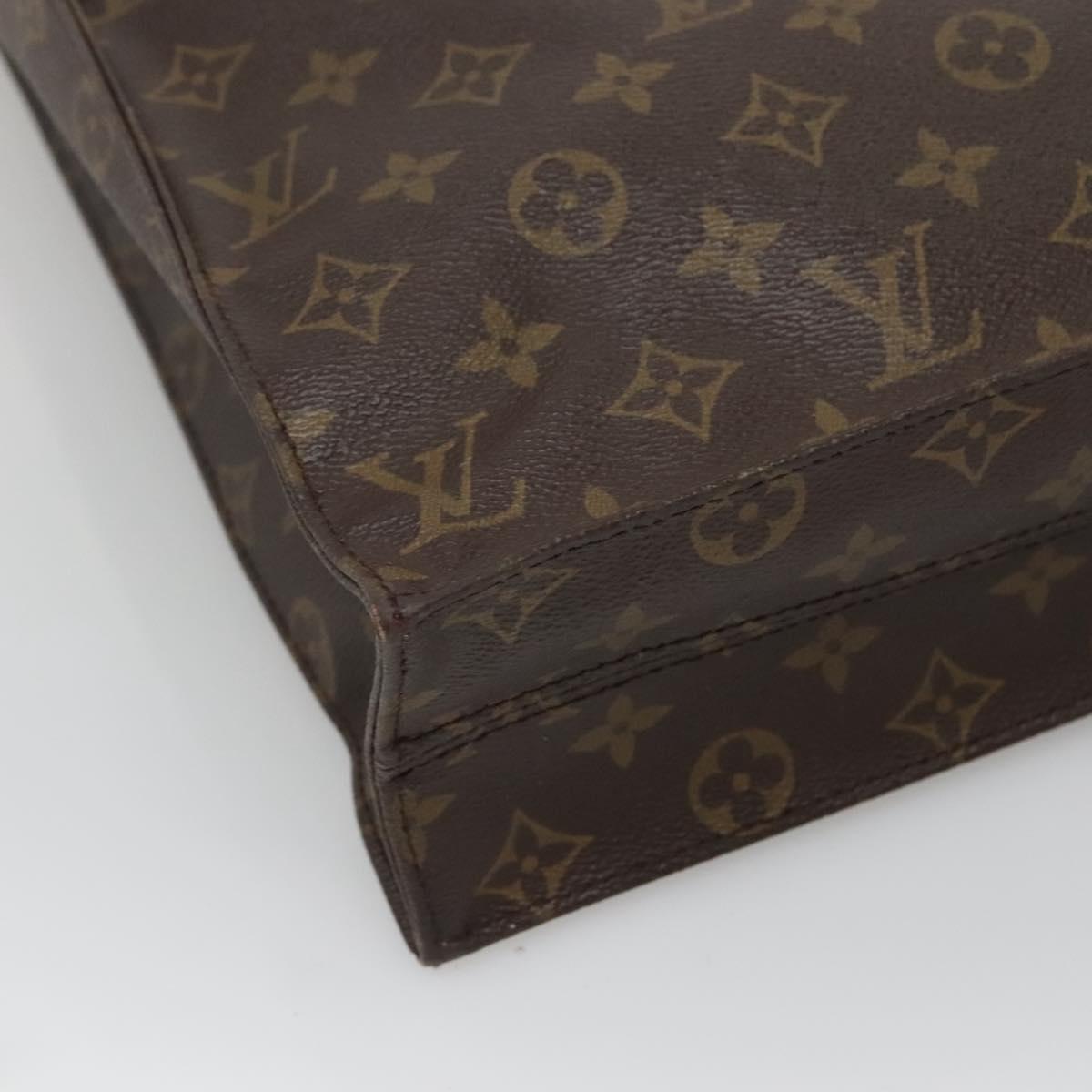 LOUIS VUITTON Monogram Sac Plat Hand Bag M51140 LV Auth BA3871