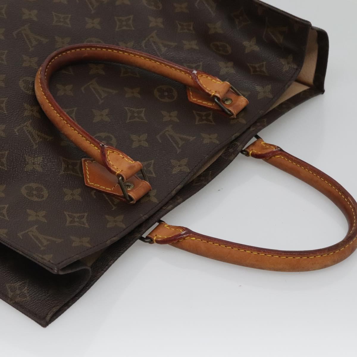 LOUIS VUITTON Monogram Sac Plat Hand Bag M51140 LV Auth BA3871