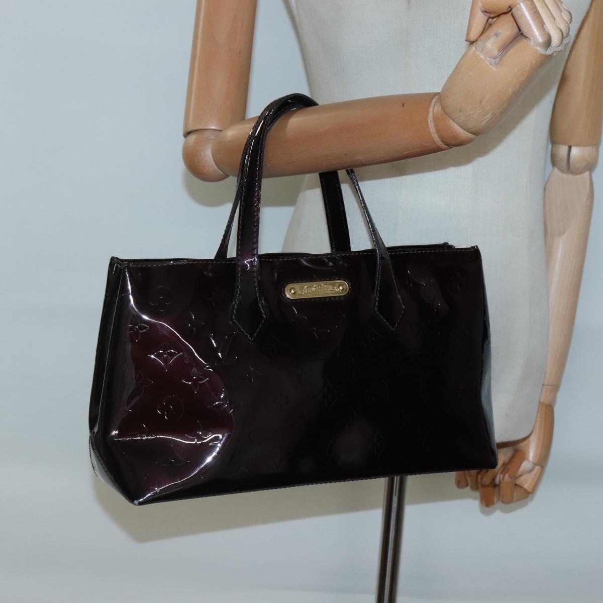 LOUIS VUITTON Monogram Vernis Wilshire PM Hand Bag Amarante M93641 Auth BA3874