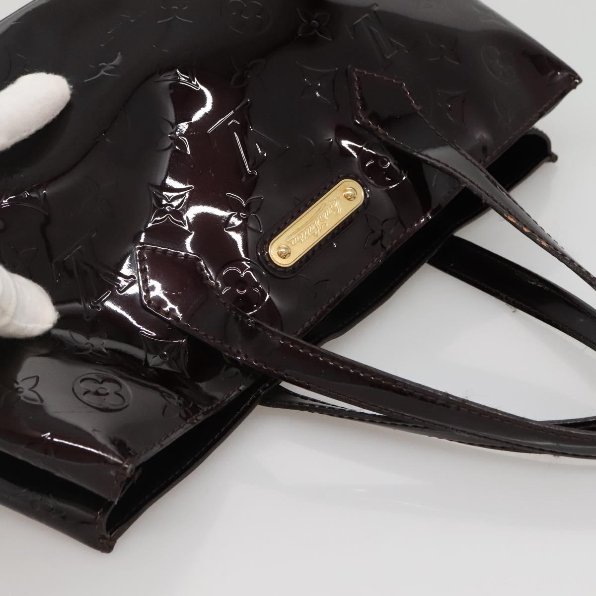 LOUIS VUITTON Monogram Vernis Wilshire PM Hand Bag Amarante M93641 Auth BA3874