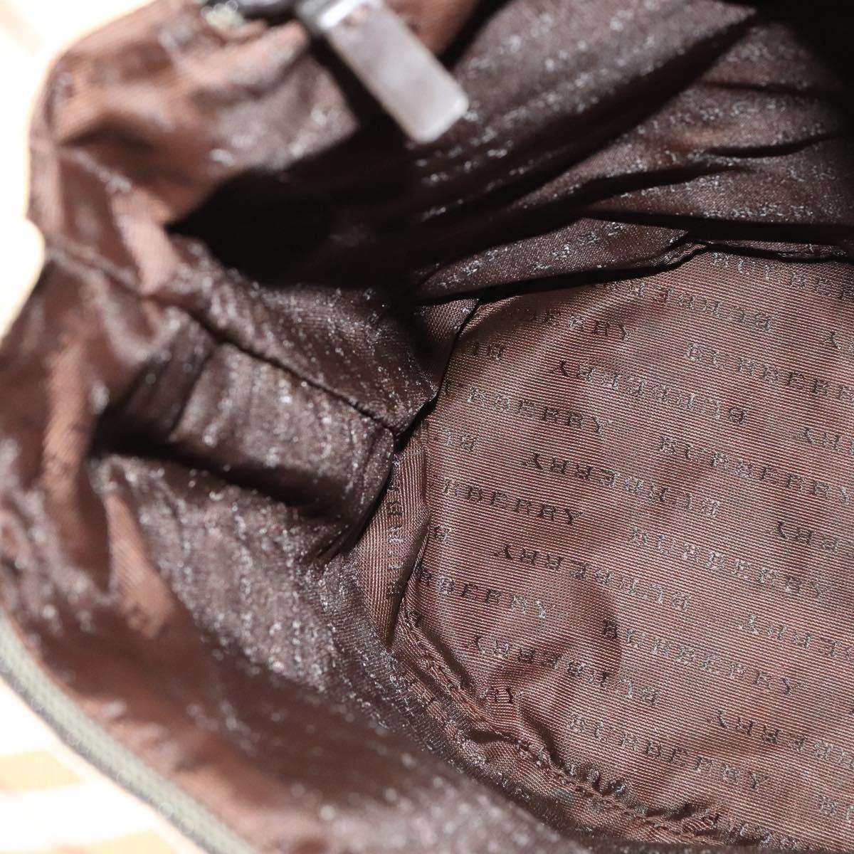 BURBERRY Nova Check Shoulder Bag PVC Beige Auth BA3875