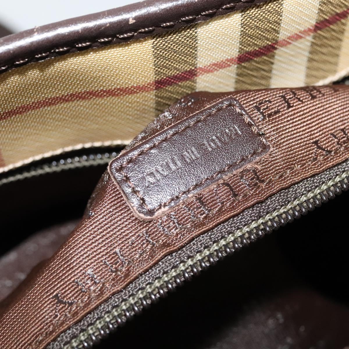 BURBERRY Nova Check Shoulder Bag PVC Beige Auth BA3875