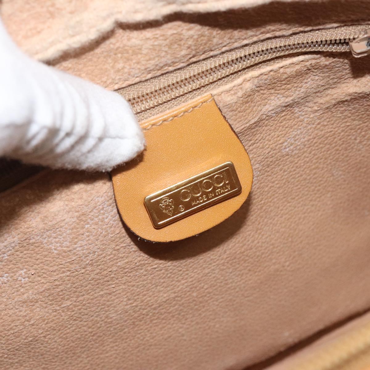 GUCCI Micro GG Supreme Hand Bag PVC Beige Gold 000 58 0090 Auth BA3877