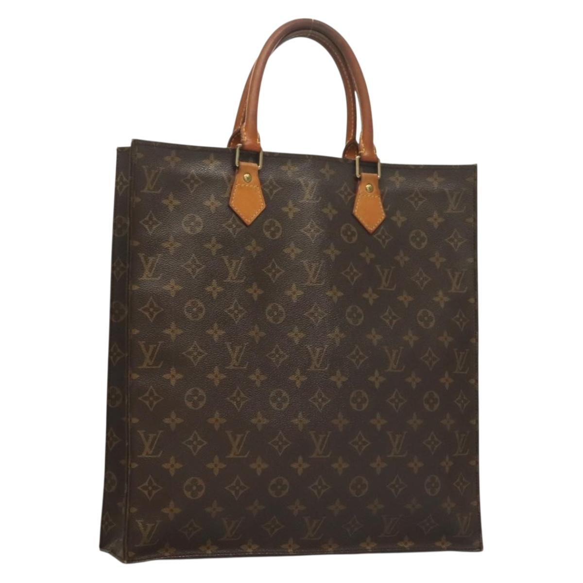 LOUIS VUITTON Monogram Sac Plat Hand Bag M51140 LV Auth BA3888