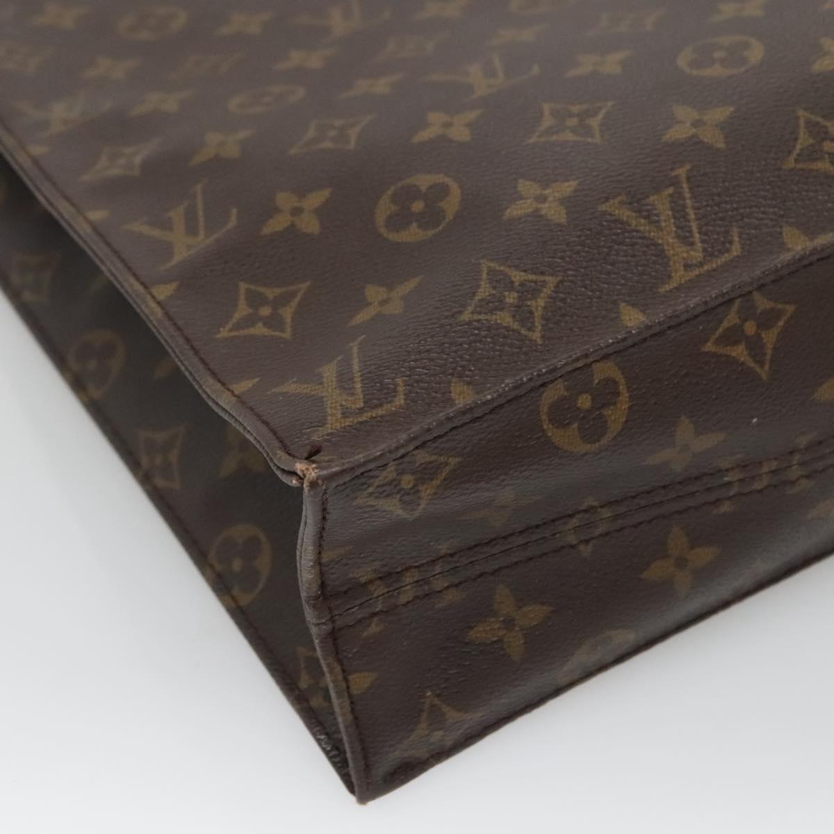 LOUIS VUITTON Monogram Sac Plat Hand Bag M51140 LV Auth BA3889