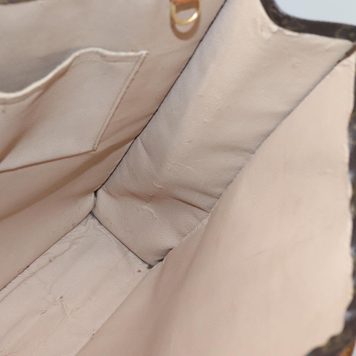 LOUIS VUITTON Monogram Sac Plat Hand Bag M51140 LV Auth BA3889