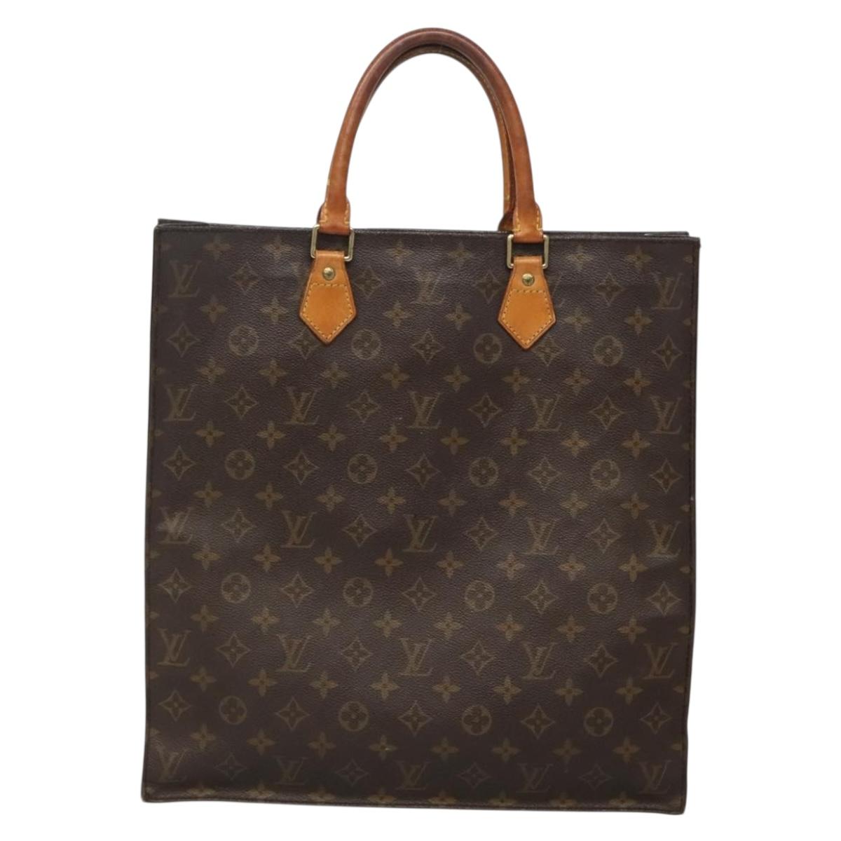 LOUIS VUITTON Monogram Sac Plat Hand Bag M51140 LV Auth BA3889