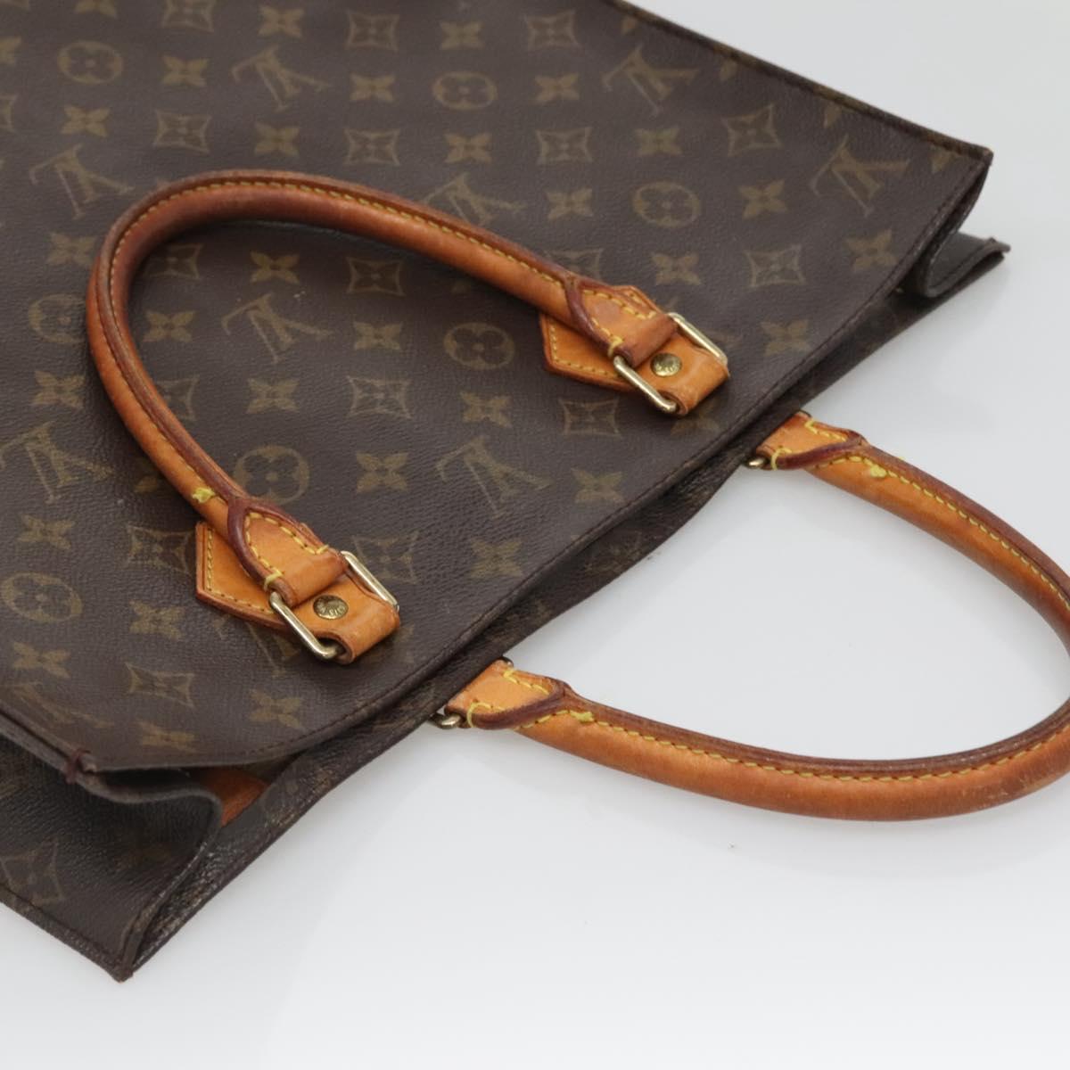 LOUIS VUITTON Monogram Sac Plat Hand Bag M51140 LV Auth BA3889