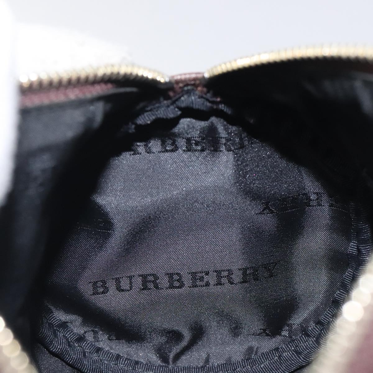 BURBERRY Nova Check Hand Bag Canvas Beige Silver Auth BA3892